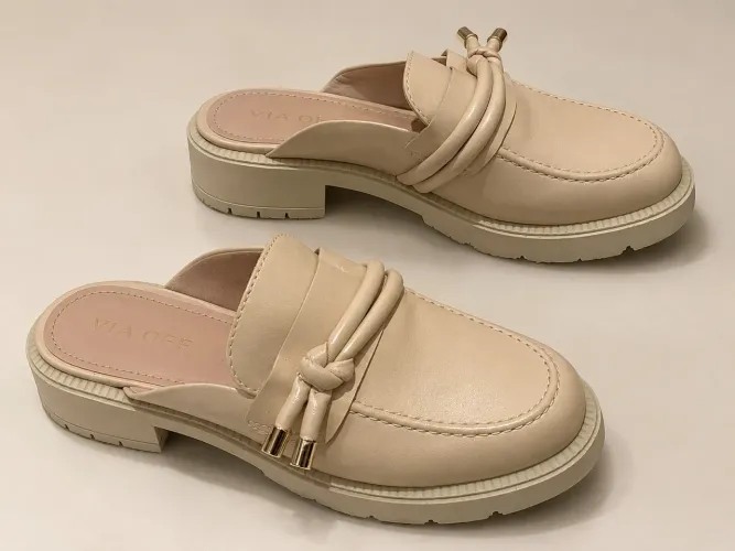 Mocassim Mule Feminino Bege