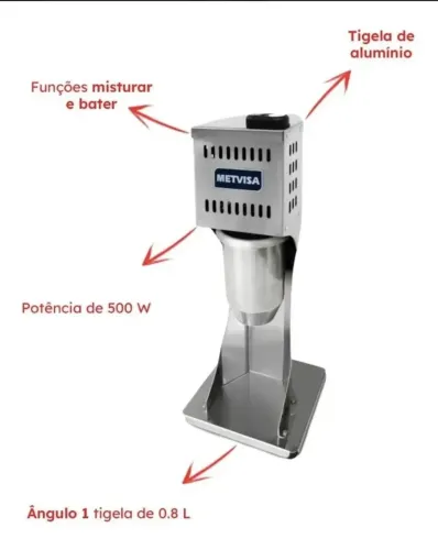 Batedor de milkshake 800ml +copo