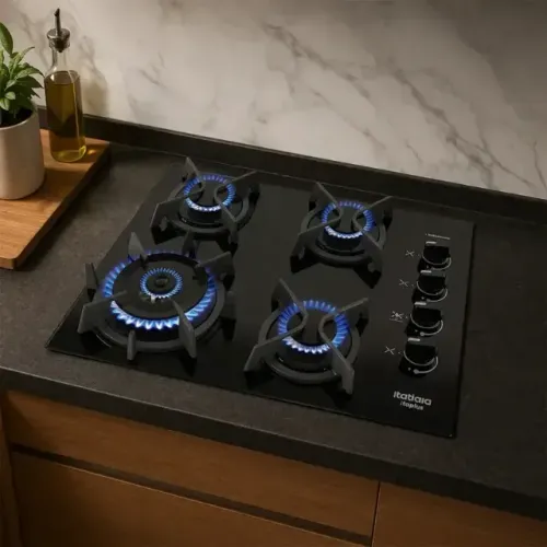 Cooktop 4 Bocas Itatiaia ItaPlus Preto Bivolt - NOVO (Com Nota Fiscal e Manual)