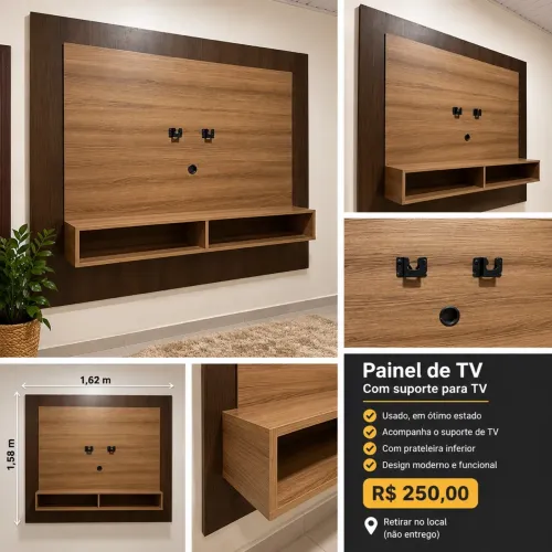 Painel para TV com suporte - R$ 250