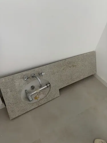 Bancada granito branco siena com cuba