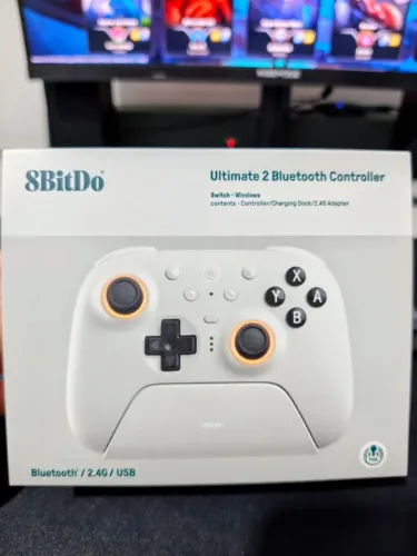 Controle Wireless 8BitDo Ultimate 2, Hall Efect TMR, 2.4G, com Dock ( lacrado )