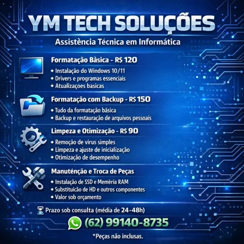 YM Tech Soluções - Seu Computador Rápido de Novo ? 