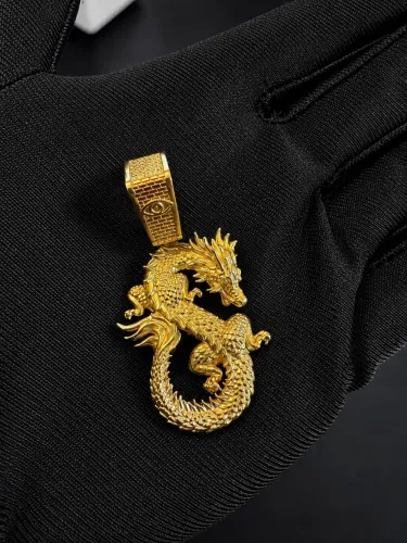 Pingente Dragão Chinês em Ouro 18k 750