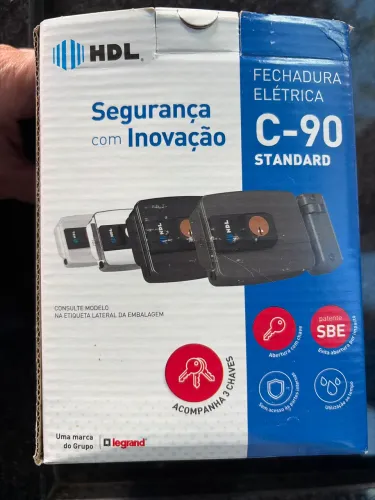 Fechadura elétrica HDL C-90 cilindro fixo abre pra dentro