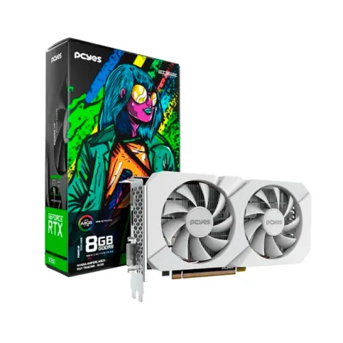 Placa De Vídeo RTX 3050 NVIDIA Geforce, 8GB, Branco