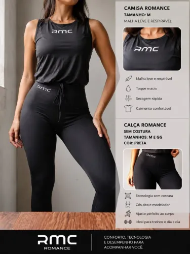 Calça legging romance sem costura