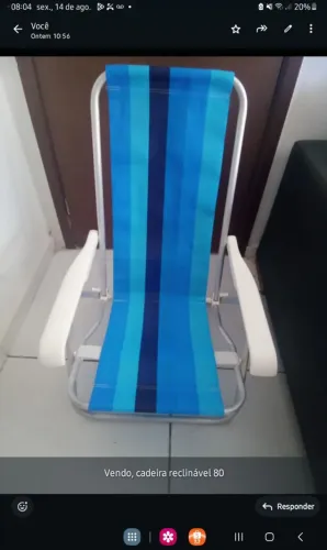 Cadeira de praia reclinavel