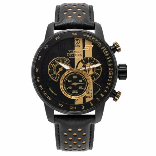 Relógio Invicta S1 Rally 19289 Original Cronógrafo 48mm Couro Preto Novo Na Caixa