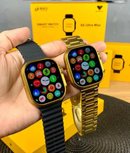 Smartwatch G9 Ultra Pro Gold RelógioInteligente Digital Dourado Ouro Com 3 Pulseiras