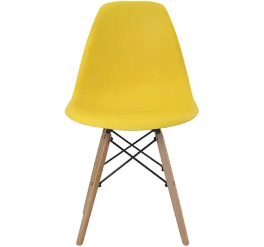 Cadeira Eiffel Eames Pés Em Madeira 