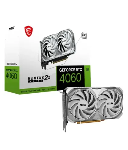 Placa de Vídeo MSI GeForce RTX 4060 Ventus 2X White OC 8GB - Impecável (Lacre e NF)