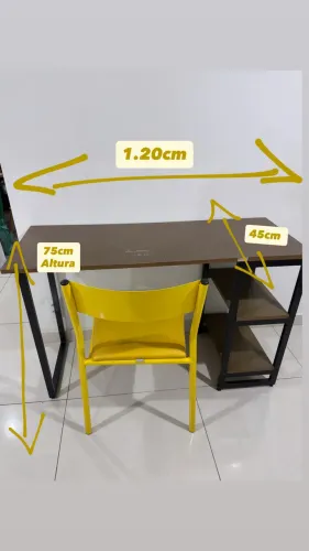 MESA PC +CADEIRA AMARELA TOKSTOK