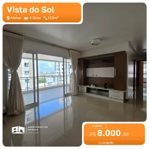 Vista do sol 4Q/3S Mobiliado Andar Alto Morada do Sol