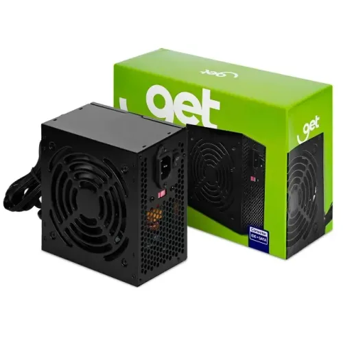 Fonte ATX 500W Real Get com Cabo de Força Bivolt Preto - Nova