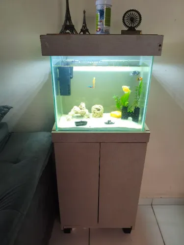 Aquário Completo com Filtro e led