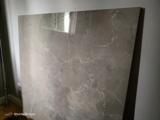 Porcelanato Marmorizado Polido Borda Reta Interno 90x90 Canale Grey Artens 