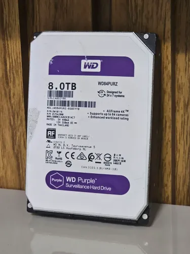 HD WD 8TB Purple SATA 3.5" CFTV DVR NVR | Apenas 22h