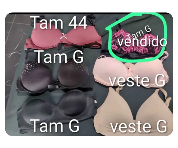 Lote com 5 peças de soutiens