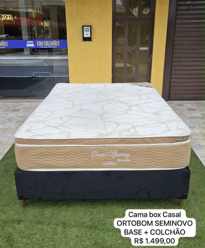 Colchão de Casal ORTOBOM COM BASE SEMINOVO - Entrego!