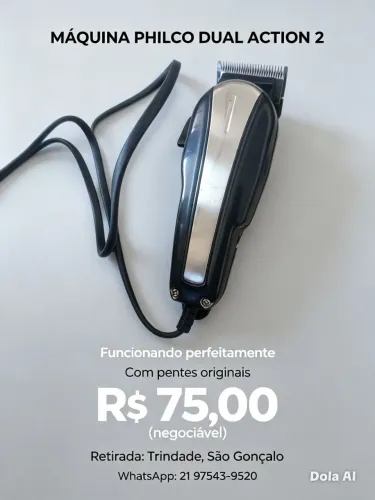 MÁQUINA DE CORTAR CABELO ELÉTRICA DUAL ACTION 2
