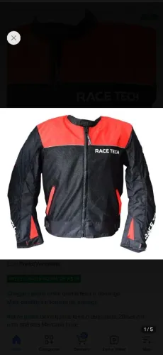 Jaqueta reforçada Fast Air Preto Vermelho
