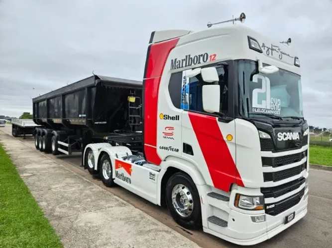 Scania R450 6x2 Ano 21 Personalizado Marlboro + 4 Eixo Basculante 45m³ Metalesp Ano 22 