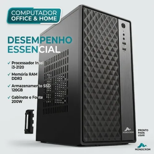 Título: Computador PC Intel Core i3-2120 8GB RAM DDR3 SSD 120GB Desktop somente cpu para e