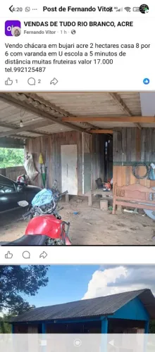 Vendo chácara em bujari acre 2 hectares tel. *