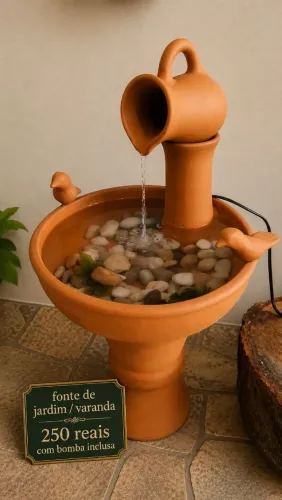 Fonte de água de barro, linda!