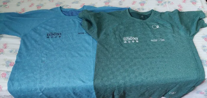3 camisas circuito das Estações 2025 (verde e azul G e vermelha M)