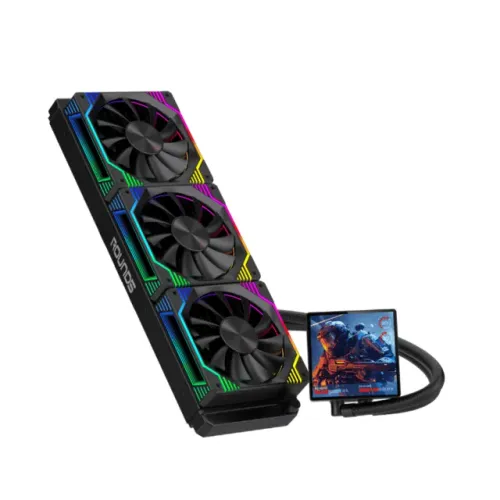 Water Cooler 360mm Round5 Zéphyro Black, Com Tela de 4", ARGB, TDP 300W, AMD e Intel