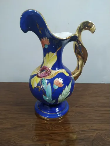 Antigo Vaso/ Jarra de Porcelana azul cobalto - da renomada marca Zappi (anos 40/50)