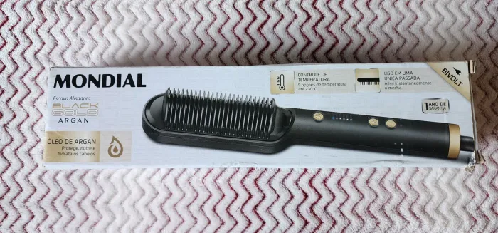 Escova Alisadora Black Gold Argan (Mondial)