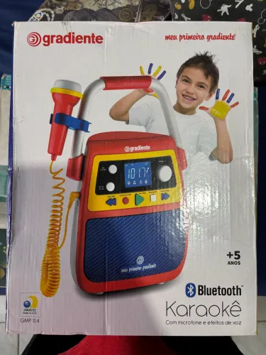 Karaokê Infantil Gradiente Bluetooth com Microfone - Funcionando