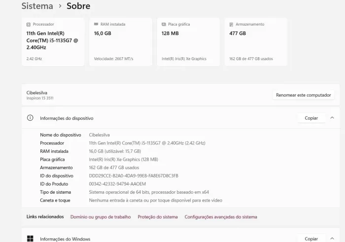 Notebook Dell i5 praticamente zerado com nota fiscal, caixa e acessórios!!!