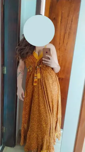 Vestido indiano amarelo/alaranjado