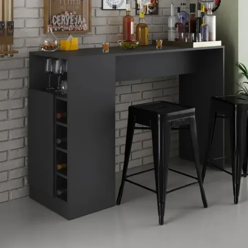 Balcão Bar/Adega  / Aparador Multiuso Preto