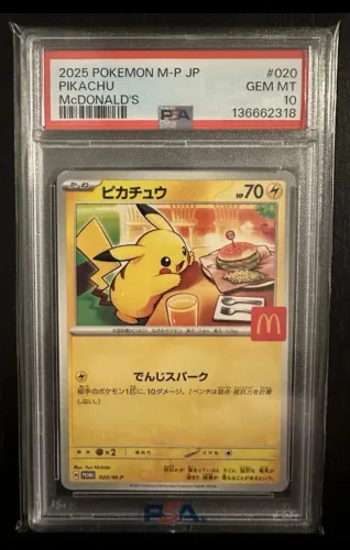 Carta Pokémon Pikachu McDonald's GRADUADO PSA 10