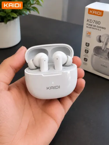 Fone Kaidi KD780 Original Sem Fio Bluetooth 5.3 lacrado Branco