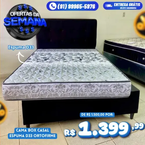 Cama Box Casal 100% Espuma D33