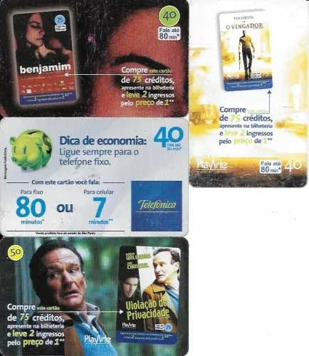 Coleção de cartão telefónico usado (p/ colecionador) da Telefónica (hoje Vivo)