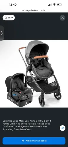 Carrinho de Bebê Maxi Cosi Anna 3 Trio 3 em 1