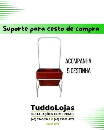 Suporte para Cesto de Compra + 5 Cestinhas