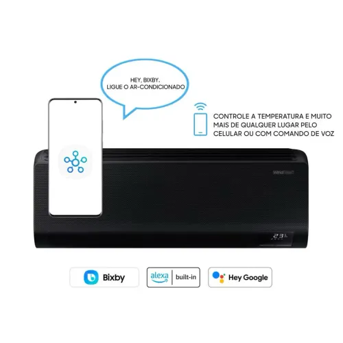 Ar-condicionado Samsung Inverter WindFree Al Black 12000 BTU QF