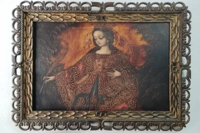 Antigo Quadro Cusquenho de Santa Luzia