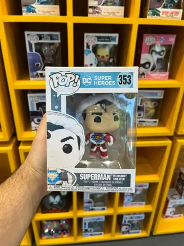 Funko Pop! Heroes - DC Super Heroes | Superman in Holiday Sweater #353 Novo! Lacrado!