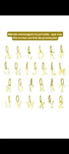 Pingente Ouro 18k Letra Mini 9mm