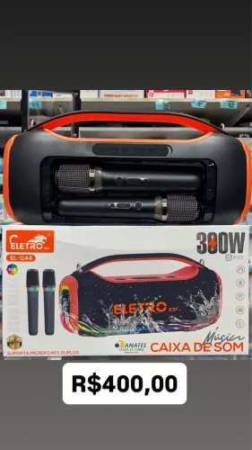 Caixa de som + 2 microfones 300W