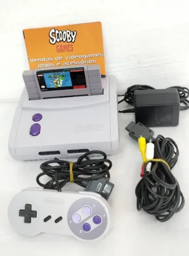 SUPER NINTENDO BABY SEMINOVO, 1 CONTROLE ORIGINAL, FITA SUPER MARIO WORLD, LOJA, GARANTIA